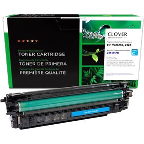 Clover Remanufactured High Yield Toner Cartridge (Reused OEM Chip) Replacement for HP W2121X (HP 212X) | Cyan