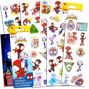 Marvel Spidey and His Amazing Friends Stickers for Party Favors - Bundle with 150+ Spidey Stickers Feat. Peter Parker, Miles Morales, and Gwen Stacy | Spiderman Party Supplies