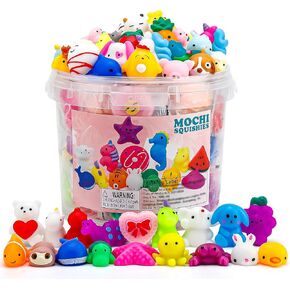 100Pcs Party Favors for Kids 4-8-12, Kawaii Mochi Squishy Toys for Kids, Bulk Fidget Toys Treasure Box Toys for Classroom Prizes,Easter Egg Fillers Birthday Gifts for Kids
