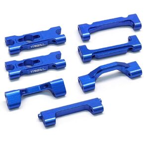 TREAL Aluminum 7075 Chassis Cross Brace Set (7pcs) for 1/18 Mini LMT Monster Truckk(Blue)