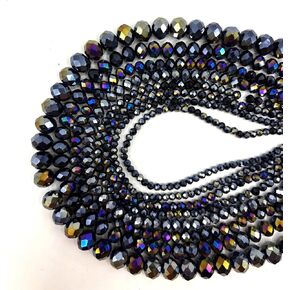 780Pcs Briolette Glass Beads for Jewelry Making, 3/4/6/8/10mm Faceted Crystal Loose Beads Bulk for Bracelets, Earrings, Wind Chimes, Suncatcher, Curtains, Rosered AB Color