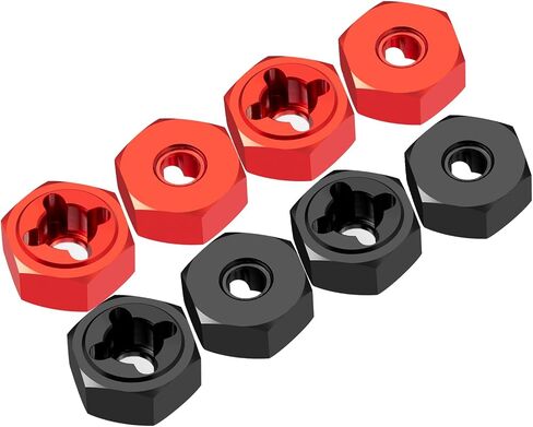 4Pcs Aluminum Wheel Hex Hubs Set for Arrma 1/18 Granite Typhon Grom RC Car Truck 4pcs (Red) in Saudi Arabia