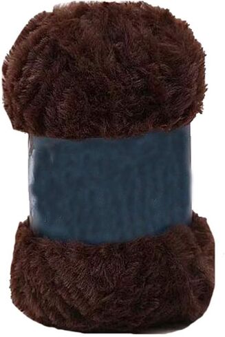 DIY Coffee Brown Faux Fur Fur Yarn Chunky Fluffy Faux Fur Yarn Gyarn Gyarn for Crochet Knit Hat Drivf Resher 100g in Kuwait