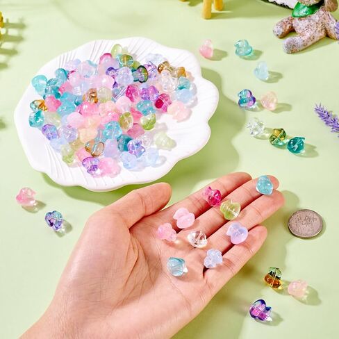 120pcs حبات البط الزجاجية الملونة 3D بطة شكل البط الكريستال حبات الزجاج اللطيف للحيوانات الفضاعة الفضفاضة الشفافة رذاذ رسمت حرب البط بطة DIY لصداقة الصداقة. صنع المجوهرات in Kuwait