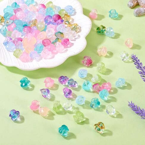 120pcs حبات البط الزجاجية الملونة 3D بطة شكل البط الكريستال حبات الزجاج اللطيف للحيوانات الفضاعة الفضفاضة الشفافة رذاذ رسمت حرب البط بطة DIY لصداقة الصداقة. صنع المجوهرات in Kuwait