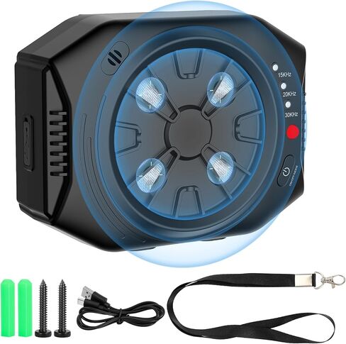 Anti Barking Device for Dogs, Dog Bark Deterrent Devices with 3 Modes, Ultrasonic Dog Bark Control Devices 50Ft Range Outdoor & Indoor, Waterproof Dogs Barking Silencer Safe for Human & Dogs (Black) in Saudi Arabia