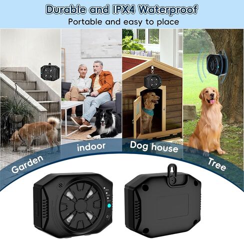 Anti Barking Device for Dogs, Dog Bark Deterrent Devices with 3 Modes, Ultrasonic Dog Bark Control Devices 50Ft Range Outdoor & Indoor, Waterproof Dogs Barking Silencer Safe for Human & Dogs (Black) in Saudi Arabia