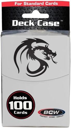 BCW حالة سطح السفينة البيضاء كبيرة | MTG Commander Deck Box يحمل 100 بطاقة الأكمام | متين ، غير لامع الانتهاء من مربع سطح البطاقة ل TCG و MTG و Pokemon | غطاء آمن ومقسم آمن in Kuwait