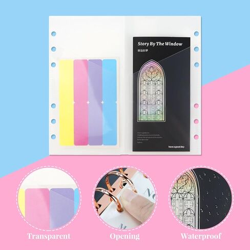 10pcs A6 Binder Cash Envelopes 6 Holes Opening Binder Pockets A6 Insert with 2 Pockets for Budgeting Money Binder Inserts Accessories and Supplies (Clear, A6) in Saudi Arabia