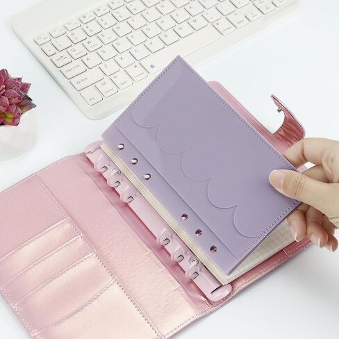 10pcs A6 Binder Cash Envelopes 6 Holes Opening Binder Pockets A6 Insert with 2 Pockets for Budgeting Money Binder Inserts Accessories and Supplies (Clear, A6) in Kuwait