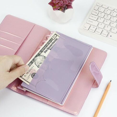 10pcs A6 Binder Cash Envelopes 6 Holes Opening Binder Pockets A6 Insert with 2 Pockets for Budgeting Money Binder Inserts Accessories and Supplies (Clear, A6) in Kuwait