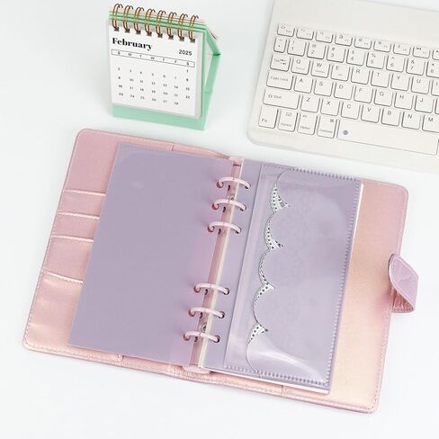 10pcs A6 Binder Cash Envelopes 6 Holes Opening Binder Pockets A6 Insert with 2 Pockets for Budgeting Money Binder Inserts Accessories and Supplies (Clear, A6) in Kuwait