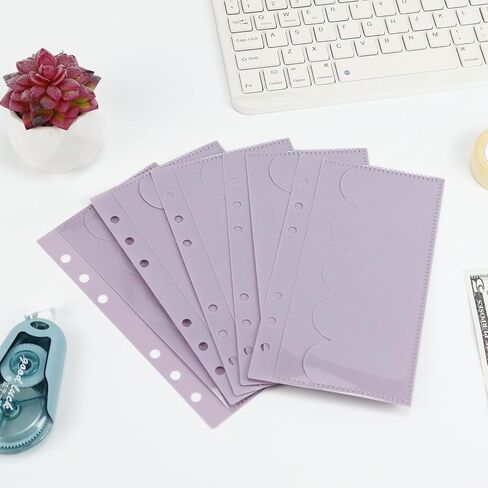 10pcs A6 Binder Cash Envelopes 6 Holes Opening Binder Pockets A6 Insert with 2 Pockets for Budgeting Money Binder Inserts Accessories and Supplies (Clear, A6) in Kuwait