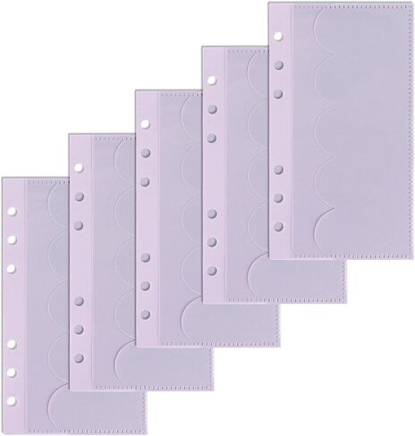 10pcs A6 Binder Cash Envelopes 6 Holes Opening Binder Pockets A6 Insert with 2 Pockets for Budgeting Money Binder Inserts Accessories and Supplies (Clear, A6) in Kuwait