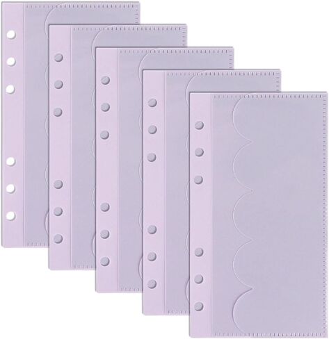 10pcs A6 Binder Cash Envelopes 6 Holes Opening Binder Pockets A6 Insert with 2 Pockets for Budgeting Money Binder Inserts Accessories and Supplies (Clear, A6) in Kuwait
