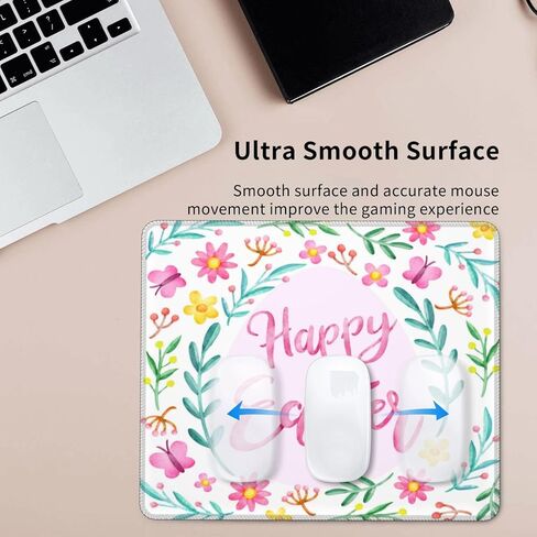 Mouse Pad Happy Easter Day Flower Mouse Pads for Desk Non-Slip Rubber Base Square Gaming Mousepad Mat for Computer Home Office in Saudi Arabia