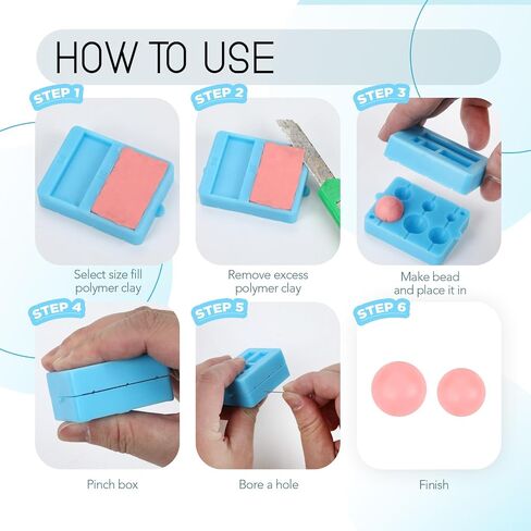 Lanties 6 Sizes Polymer Clay Bead Hole Maker for Polymer Clay Bead Maker Tools Piercing Clay Hole Punch Jewellery Making Supplies for Clay Beads(Round Shape) in Saudi Arabia