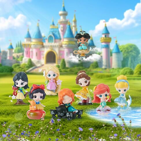 Miniso Disney Princess Fairy Tale Town Figure Model Bind Box Design Box Toy Toyble Toy toyblible Home Decor Decord Home (عشوائي واحد) in Kuwait
