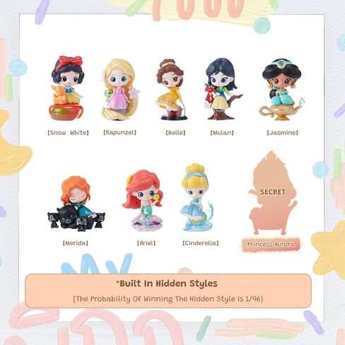 Miniso Disney Princess Fairy Tale Town Figure Model Bind Box Design Box Toy Toyble Toy toyblible Home Decor Decord Home (عشوائي واحد) in Kuwait