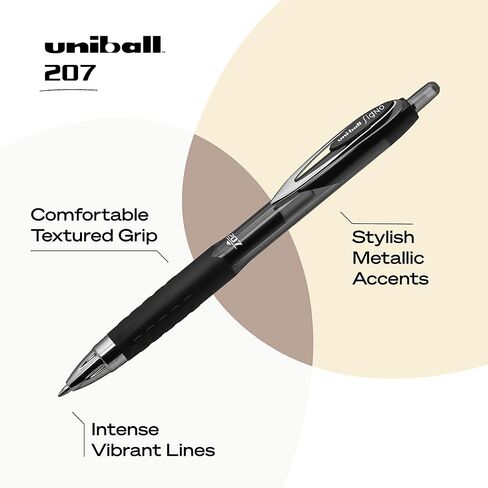 Uniball Signo 207 Gel Pen 8 Pack, 0.7mm Medium Assorted Pens, Gel Ink Pens | Office Supplies Sold by Uniball are Pens, Ballpoint Pen, Colored Pens, Gel Pens, Fine Point, Smooth Writing Pens in Saudi Arabia