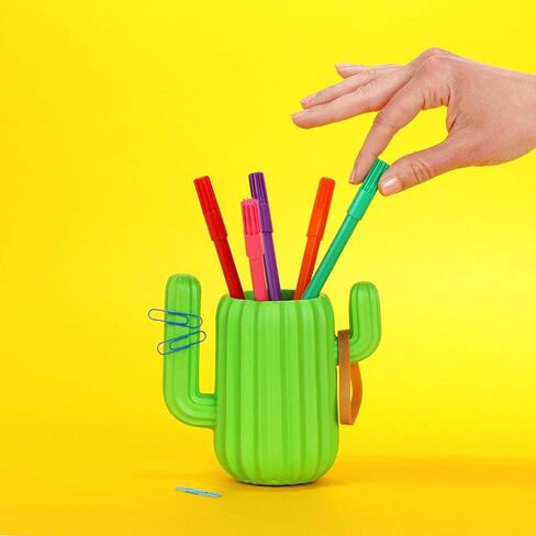 Mustard Pen Holder Desktop Organiser - Green Cactus in Saudi Arabia