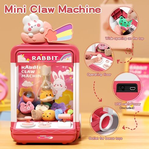 Bear Kids Claw Machine ، Mini Candy Vending Grabber ، ألعاب موزع الجوائز للفتيات والفتيان ، آلة لعبة المخلب الإلكترونية لأعياد المواليد الحزبية مع صوت الأضواء ، تشمل 10 أفخم و 10 ألعاب صغيرة in Kuwait