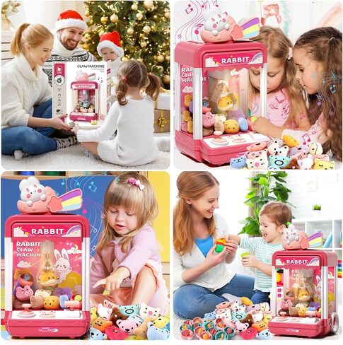 Bear Kids Claw Machine ، Mini Candy Vending Grabber ، ألعاب موزع الجوائز للفتيات والفتيان ، آلة لعبة المخلب الإلكترونية لأعياد المواليد الحزبية مع صوت الأضواء ، تشمل 10 أفخم و 10 ألعاب صغيرة in Kuwait