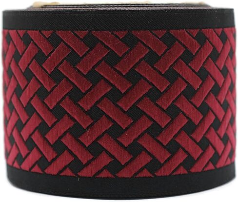 3.8 Yards Spool 2.7" Red & Black Knot Embroidered Drapery Trim Jacquard Ribbon for Your Drapes Curtains Drapery Banding Trim Tape V10 179 in Kuwait