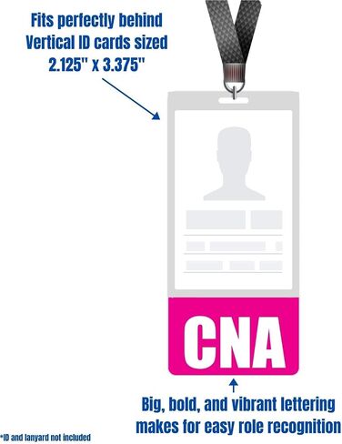 CNA Badge Buddy (Pink) - Vertical Heavy Duty Badge Tags for Certified Nursing Assistants - Double Sided Badge Identification Card in Saudi Arabia