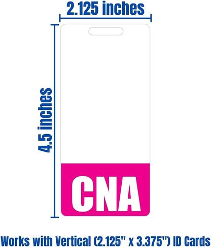 CNA Badge Buddy (Pink) - Vertical Heavy Duty Badge Tags for Certified Nursing Assistants - Double Sided Badge Identification Card in Saudi Arabia