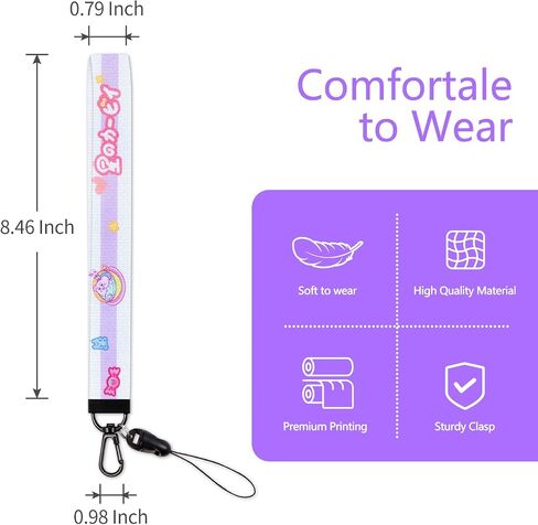 Jupswan Wrist Lanyard for Keys Wristlet Keychain Women Short Cute Cartoon Car Keys Hand Wrist Straps with 1 Phone String GS515 in Saudi Arabia