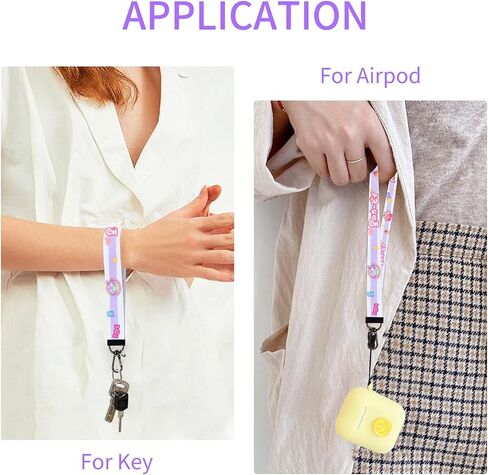 Jupswan Wrist Lanyard for Keys Wristlet Keychain Women Short Cute Cartoon Car Keys Hand Wrist Straps with 1 Phone String GS515 in Saudi Arabia