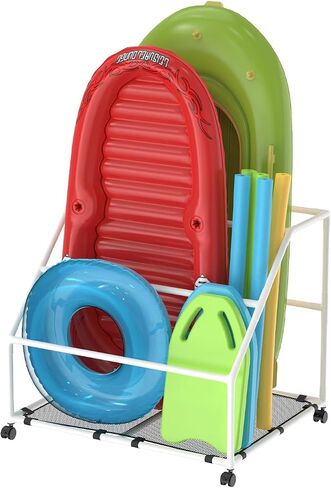 Pool Float Holder, Poolside Float Storage, Rust-Proof Float Rack, Anti-UV Float Organizer, Outdoor Pool Float Container for Floaties, Noodles in Saudi Arabia