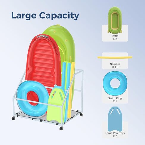 Pool Float Holder, Poolside Float Storage, Rust-Proof Float Rack, Anti-UV Float Organizer, Outdoor Pool Float Container for Floaties, Noodles in Saudi Arabia