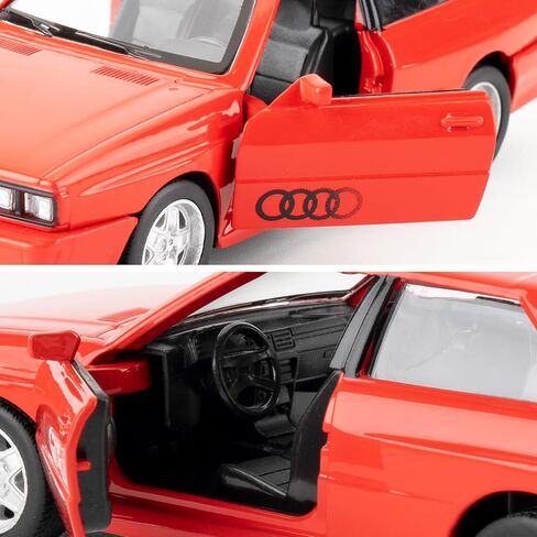 1:36 Model Car 1980 Audi Quattro Car Model, Diecast Pull Back Model Toy Car, Doors Open, Collection Kids Toy for Aged 3 and up, Gift Black in Saudi Arabia
