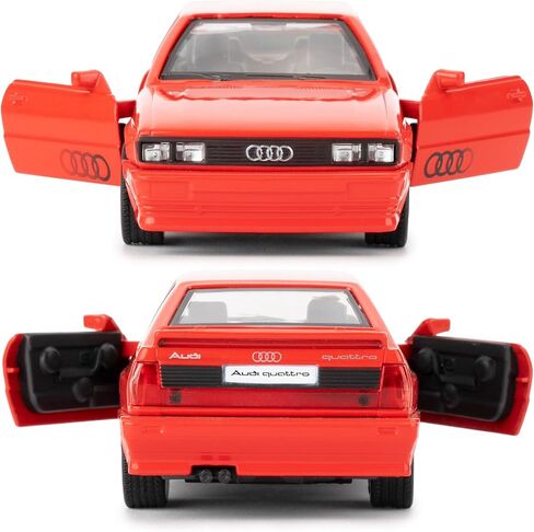 1:36 Model Car 1980 Audi Quattro Car Model, Diecast Pull Back Model Toy Car, Doors Open, Collection Kids Toy for Aged 3 and up, Gift Black in Saudi Arabia