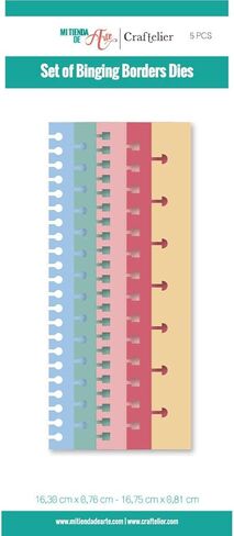 Craftelier - Set of Basic Binding Edging Dies for Scrapbooking, Crafts and Cardmaking Projects | Suitable for Various Types of Materials | Sizes Between 16,30 x 0,76 cm and 16,75 x 0,81 cm in Kuwait