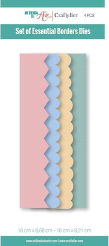 Craftelier - Set of Basic Binding Edging Dies for Scrapbooking, Crafts and Cardmaking Projects | Suitable for Various Types of Materials | Sizes Between 16,30 x 0,76 cm and 16,75 x 0,81 cm in Kuwait