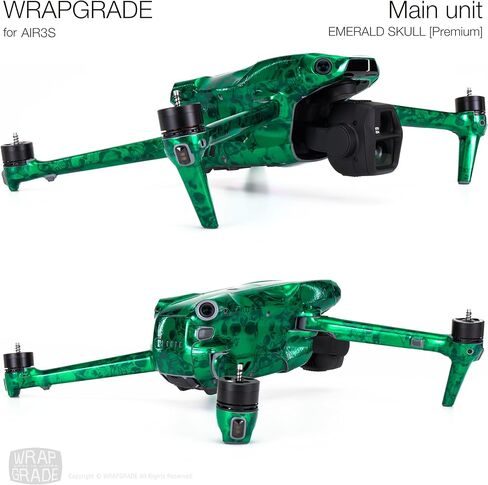 WRAPGRADE Skin Decal Sticker Compatible with DJI Air 3S (Black Bumpy Camo) in Kuwait