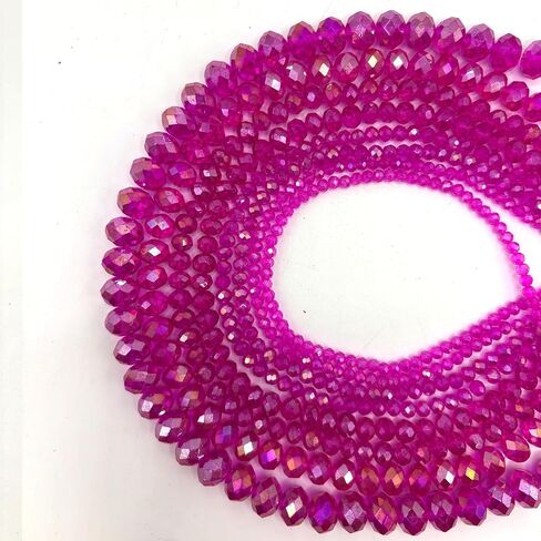 780Pcs Briolette Glass Beads for Jewelry Making, 3/4/6/8/10mm Faceted Crystal Loose Beads Bulk for Bracelets, Earrings, Wind Chimes, Suncatcher, Curtains, Rosered AB Color in Saudi Arabia