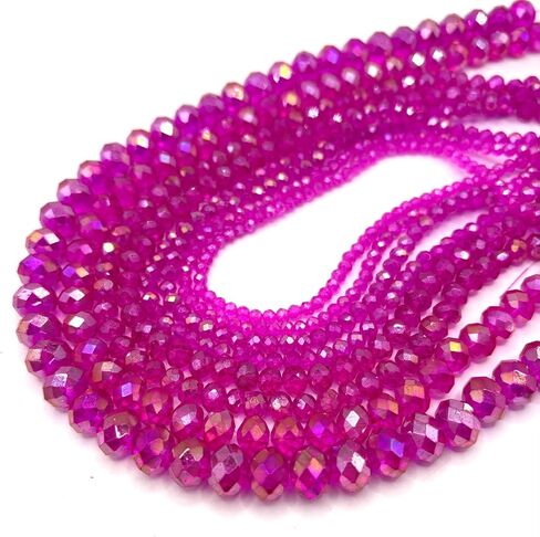 780Pcs Briolette Glass Beads for Jewelry Making, 3/4/6/8/10mm Faceted Crystal Loose Beads Bulk for Bracelets, Earrings, Wind Chimes, Suncatcher, Curtains, Rosered AB Color in Saudi Arabia