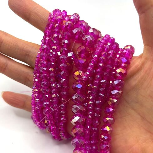 780Pcs Briolette Glass Beads for Jewelry Making, 3/4/6/8/10mm Faceted Crystal Loose Beads Bulk for Bracelets, Earrings, Wind Chimes, Suncatcher, Curtains, Rosered AB Color in Saudi Arabia