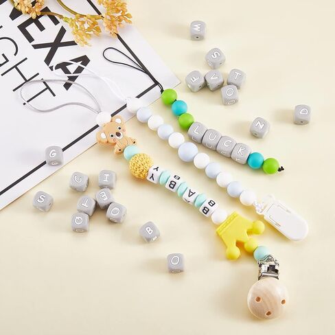 BEEFLYING 20 Pcs Black Cube Letter A Silicone Beads 12x12x12mm Square Dice Alphabet Beads with 2mm Hole Spacer Loose Letter Beads for Bracelet Necklace Jewelry Making(Letter A) in Kuwait