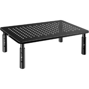 Computer Monitor Stand Riser for Desk, 3 Height Adjustable Pc Laptop Tv Desktop Monitor Stand Riser with Cable Straps, Metal Shelf Holder, Screen Floor Stand Riser for Desk, Floor, Carpet