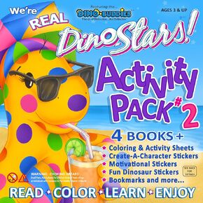 Dino-Buddies® Coloring & Activity Pack #1 - Cute Dinosaur Coloring Book with Stickers, Make-A-Face & Motivational Sheets - Activities for Kids Ages 3+