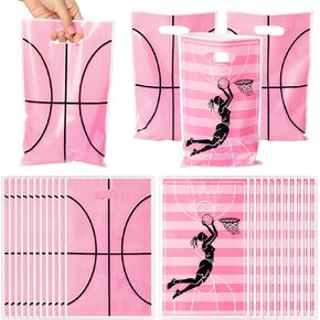 Football Party Favor Bags - 50Pcs Pink Football Goody Candy Treat Gifts Bags, Sport Themed Party Decorations for Adults Kids Boys Girls Birthday Outdoor Sports Events Supplies