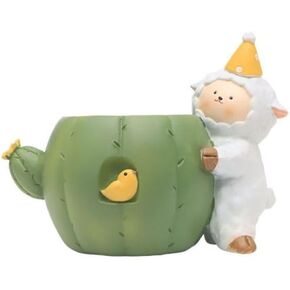 Cute Sheep Pen Pencil Holder, Desk Pen Pencil Pot Holder Toothbrush Holder , Desktop Organizer Container Makeup Brush Holder