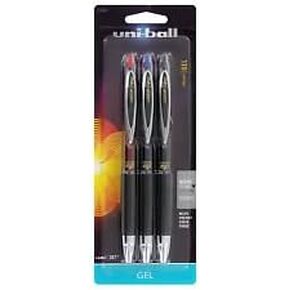 Uni-Ball Signo 207 Retractable Gel Pens, Micro Point, Assorted Inks (Pack of 3)