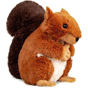 Plush Squirrel Stuffed Animal, Huggable Furry Squirrel Toy for Kids Birthday Boys Girls Babies Bedtime Gift, 9.5"