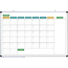ARCOBIS Dry Erase Calendar for Wall, 36" x 24" Magnetic Monthly Whiteboard Calendar, Large Calendar White Board with Pen Tray for Home, Office, School
